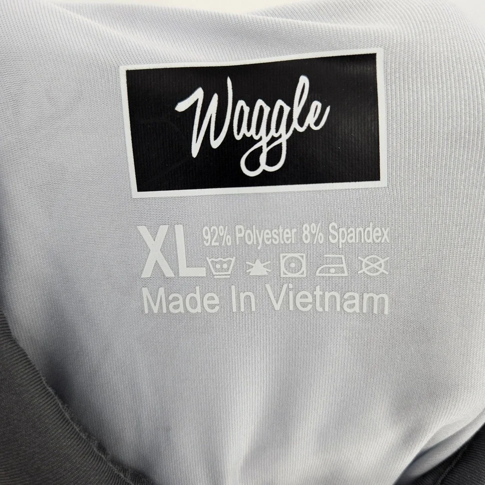 Waggle Polo Shirt Mens Extra Large Deer AOP Golf Performance Short Sleeve Green - Picture 5 of 12